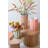 SET OF THREE CERAMIC VASES WITH VERTICAL STRIPES - ONE EACH COLOR