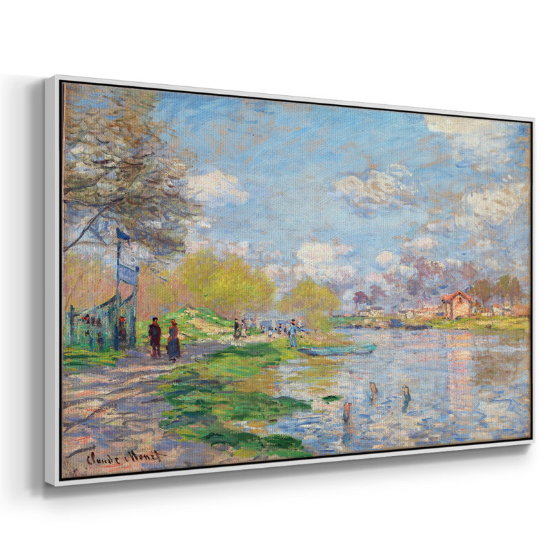 Monet, reproduction d'art encadrée sur toile par Claude Monet, H 25 po x l 37 po x P 2 po, Blanc