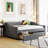 Upholstered Daybed With Two Drawers, Gray, Solid Support System Robust Frame Foundation-1423280351