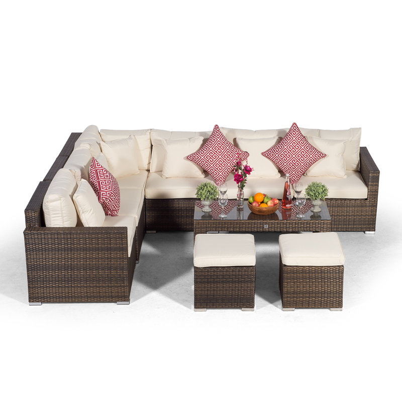 Yancey 5 Seater Rattan Corner Sofa Set