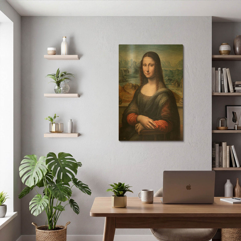 «Mona Lisa Prado» par Leonardo Da Vinci, art mural en métal doré, 24 po x 36 po