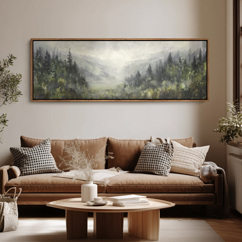 Très grand art mural paysage de ciel brun doux, H 20 po x l 60 po, Naturel