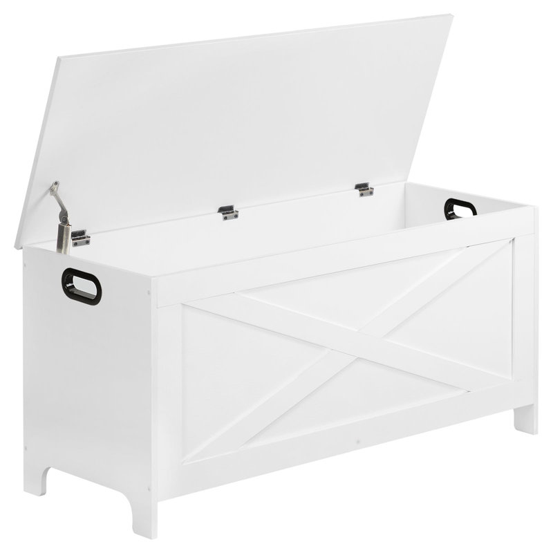 Coffre de rangement 39,4 "avec couvercle, Blanc