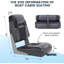 2-Pack Low Back Folding Boat Seats, Waterproof Marine Chairs for Jon Boats & Speedboats