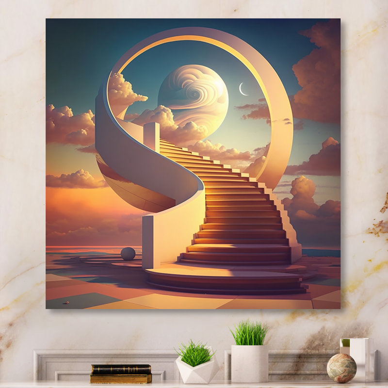 «Stairs to Heaven II», reproduction sur toile, H 30 po x l 30 po x P 1 po, Toile tendue