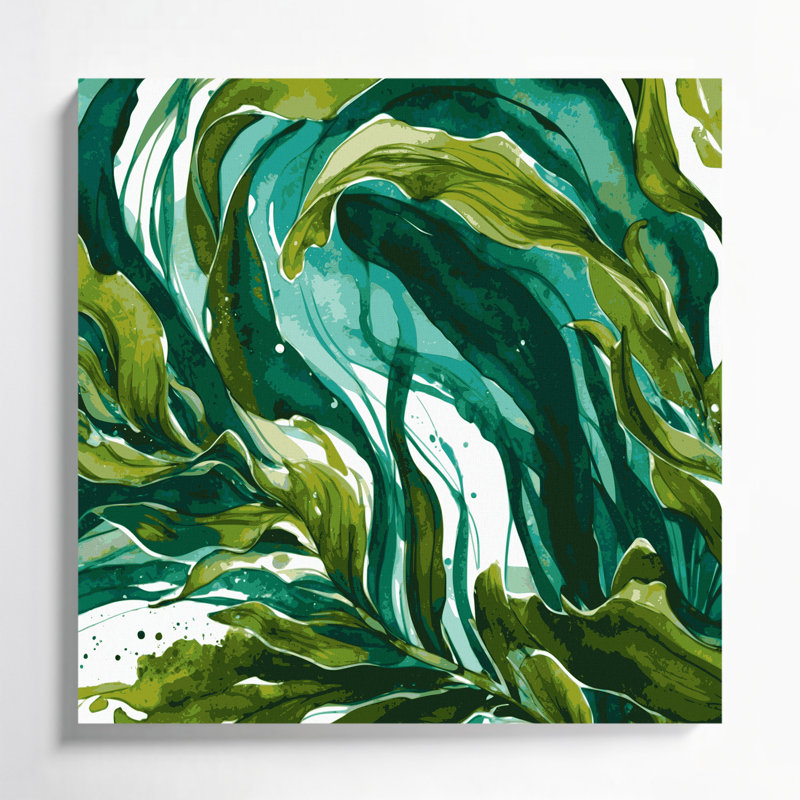 Art mural sur toile vert légumes Kombu, H 16 po x l 16 po