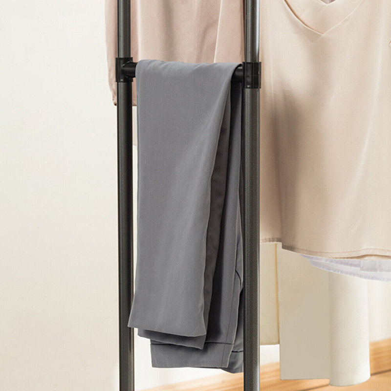 Double support à vêtements double tringle à vêtements avec 4 crochets pour la chambre à coucher