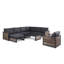 Ensemble de conversation modulaire d'extérieur Pawni Teak pour 6 personnes avec housses personnalisées-1332056462