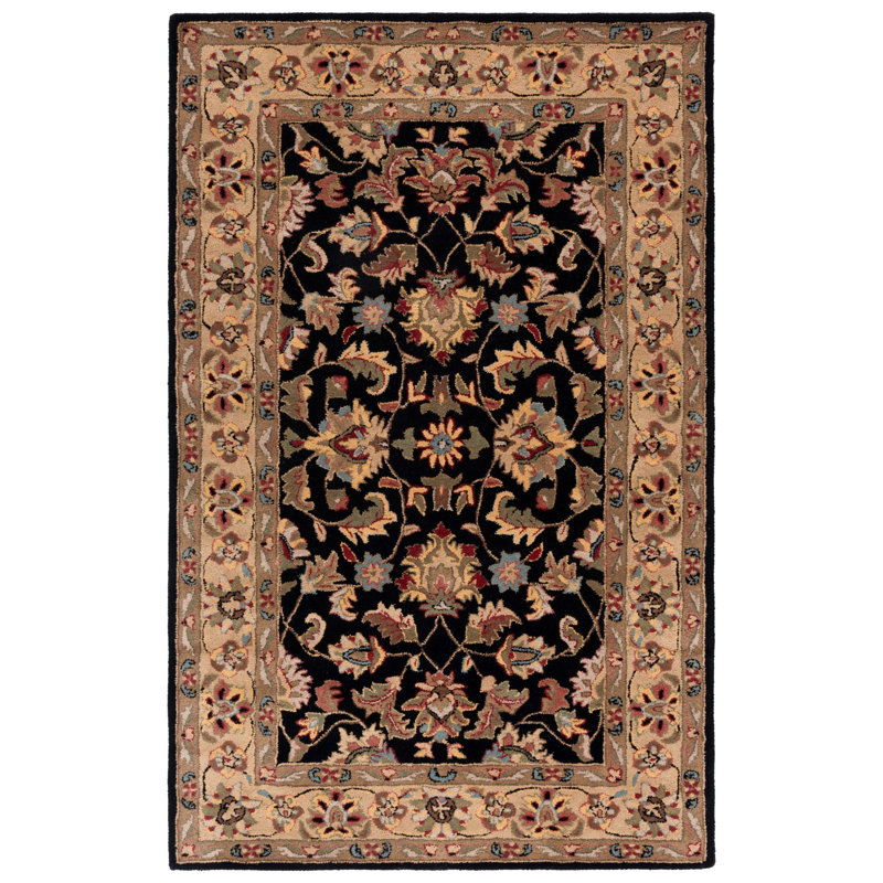 Tapis noir / beige en laine touffeté à la main Cranmore, Rectangle 5 pi x 8 pi