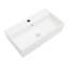 Lavabo de salle de bain rectangulaire en céramique blanche - 21 x 12 pouces fixé au mur avec un seul trou de robinet et trop-plein, teinture, teinture murale à conception merveilleuse, chic