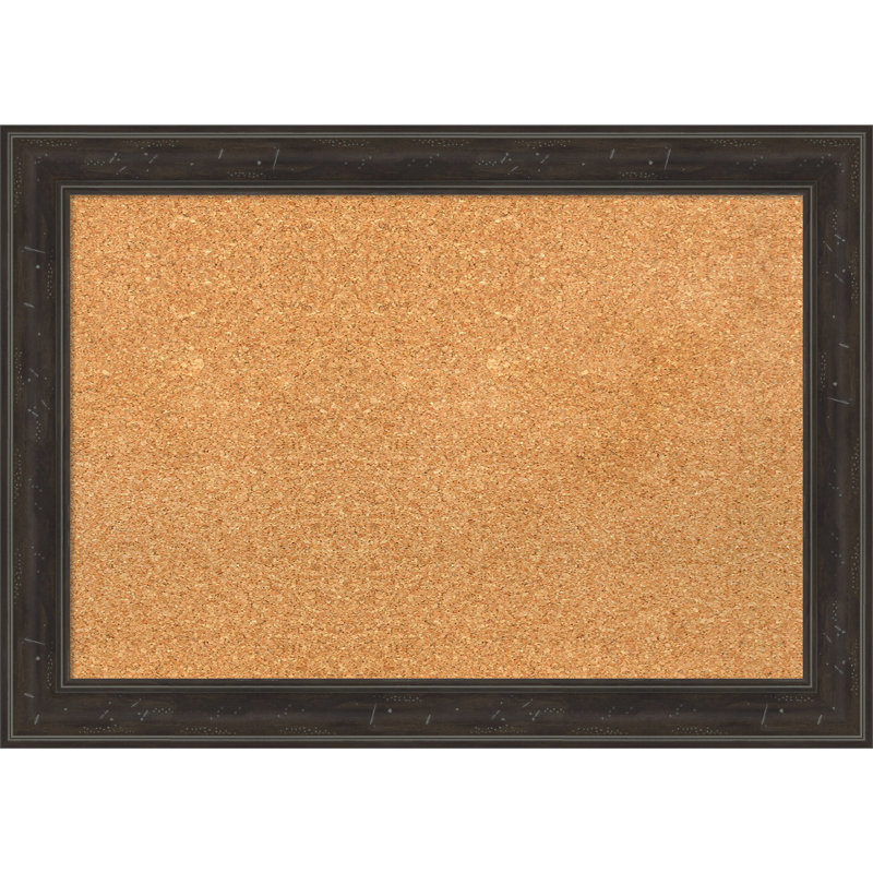 Shipwreck Black Narrow Framed Natural Cork Bulletin Board