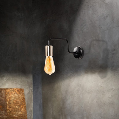 Lampe murale moderne, finition noire et nickel, 4 po x 11 po x 11 po | Corps en fer durable, culot E27 de 40 W maximum | Conception élégante IP20 pour la décoration intérieure contemporaine, parfaite pour l'éclairage du salon, de la chambre à coucher et du couloir