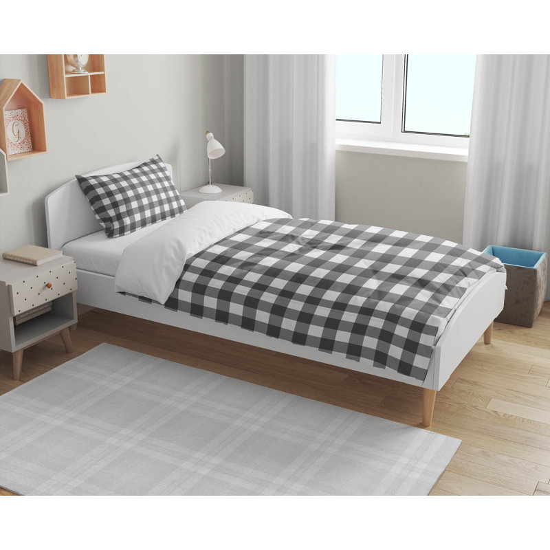 Proper Gingham Decorative Lightweight Comforter Set, Charcoal