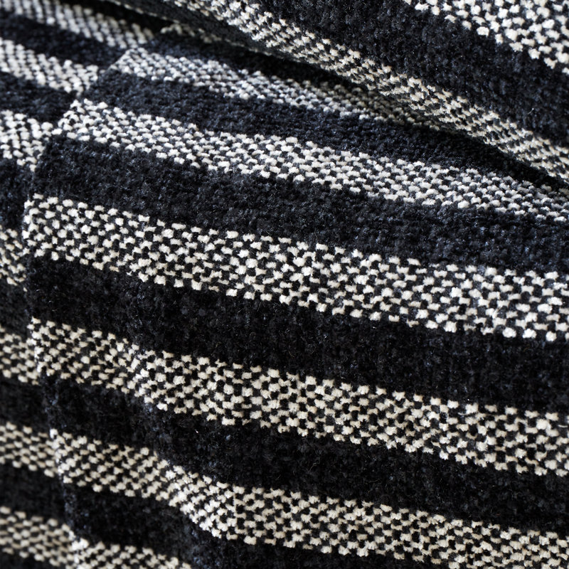 Stripe Chenille Blanket Throw, Black