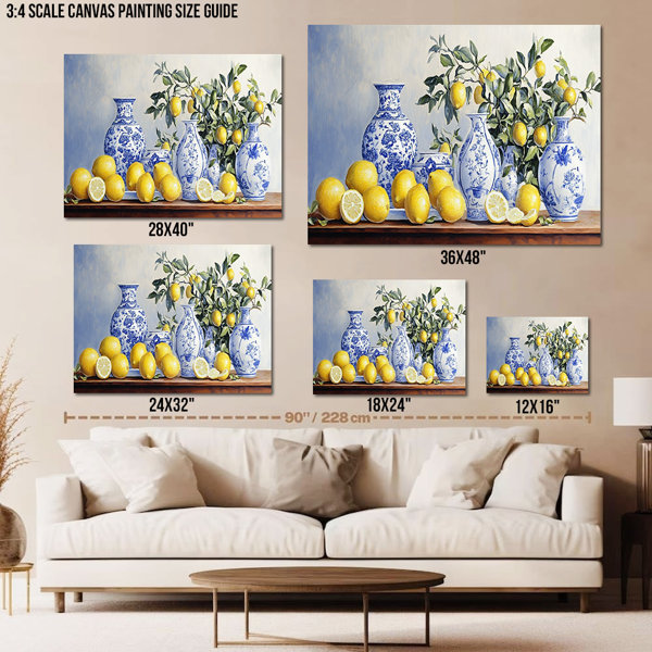 The Holiday Aisle® Lemon Wall Art, Canvas Wall Art, Lemon Kitchen Wall ...