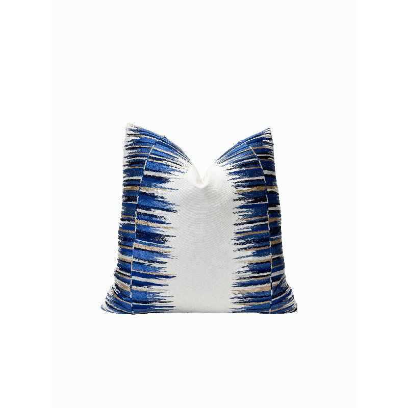 Housse de coussin brodée multicolore brodée, H 20 po x l 20 po, Blanc / rayé rose
