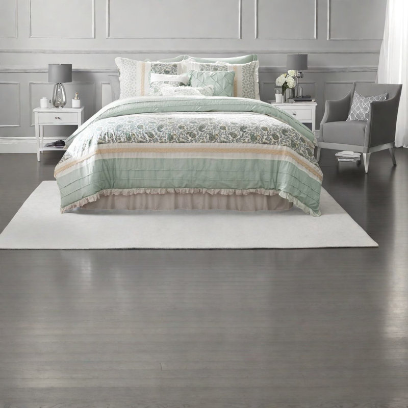 Elegant 9-piece Cotton Percale Bedding Set, Aqua Comfort For Cal King