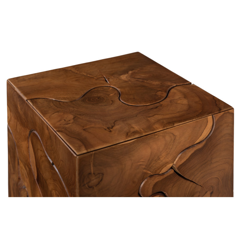 Tabouret d'appoint carré en teck