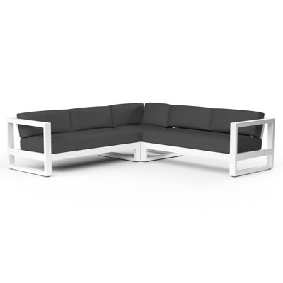Newport 96.07 " W L-Shaped Patio Sectional with Cushions
