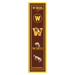Panneau de toile encadré avec logo de l'Université Western Michigan