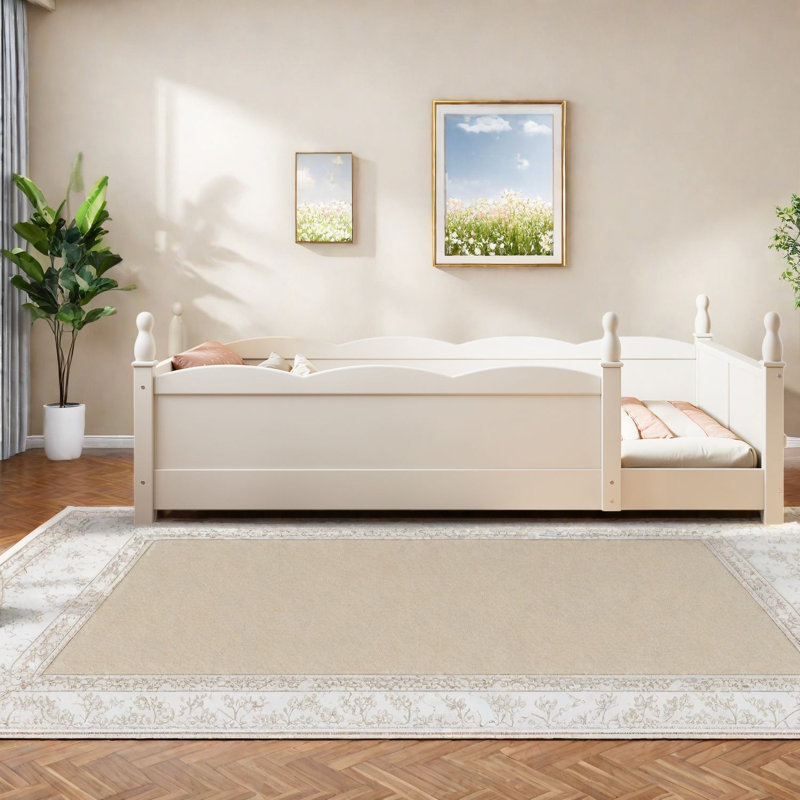 Lits simples avec rangement Montessori, garde-corps en bois aggloméré, chambre d'enfant moderne