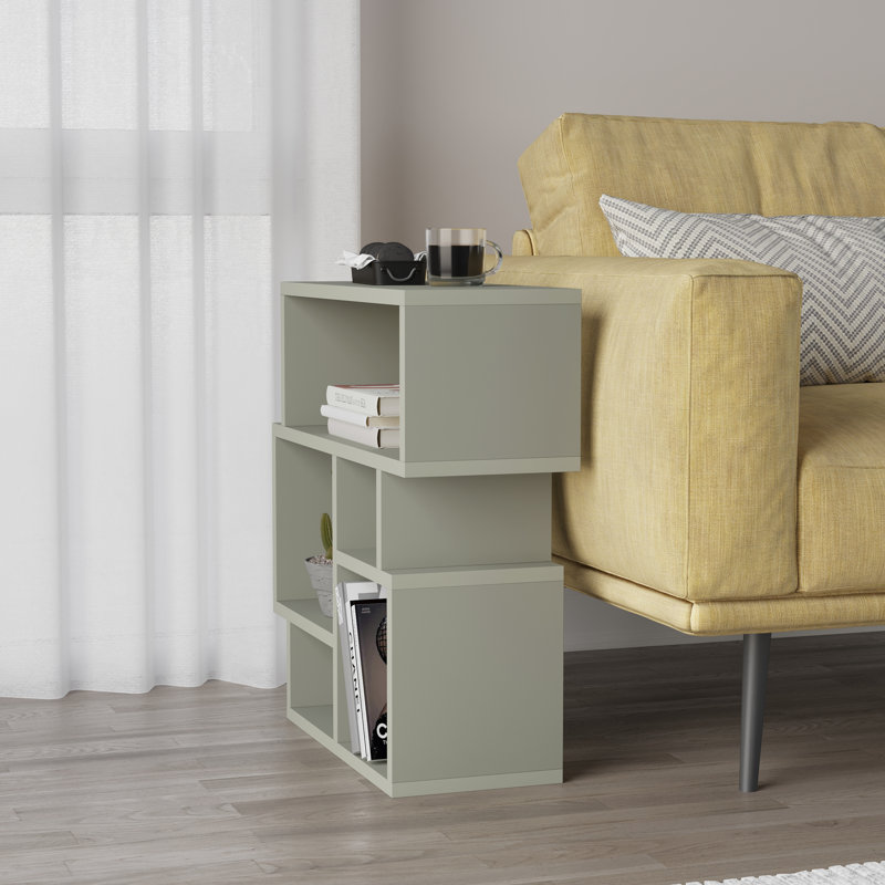 Airlia Floor Shelf End Table, Ash Green