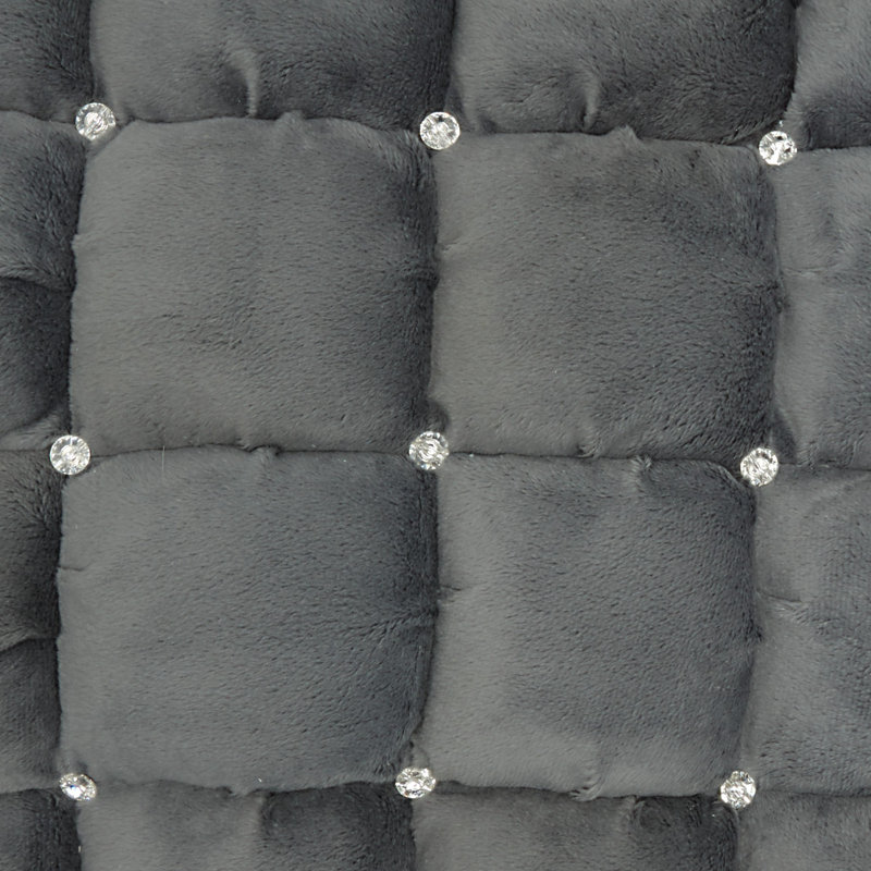 Dark Gray Velvet Embroidered Square Pillow Set
