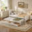 Modern Twin Size Platform Bed with Trundle and Drawers-751320280