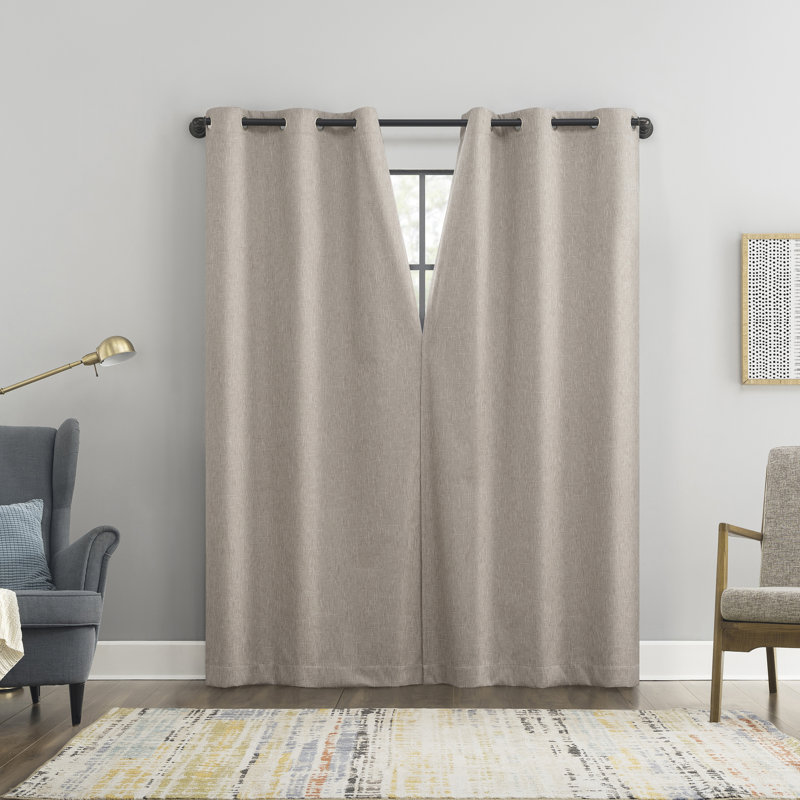 Panneau de rideau occultant avec œillets 100% Sun Zero Aldwin, Beige, L 40 po x L 84 po