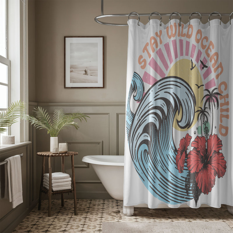 Dasaki Shower Curtain, 74"H x 71"W