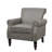 Enoks Traditional Upholstered Gray Faux Leather Armchair with Nailhead Trim-1236659945