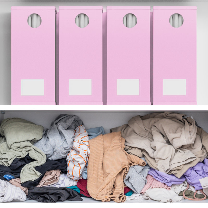 4-Pack Bed Sheet Organizers and Storage, Foldable Linen Closet Organizer, XL Sheet Set Folder Keeper with Window (Queen & King Size) Bedding Container