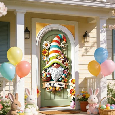Kbndieu 35 X 72 In Easter Day Door Cover Easter Day Door Curtain Easter Day Door and Wall Decoration Festival Party Decoration