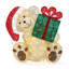 Ours en tissu pailleté 3D pré-illuminé de 80 cm (2,6 pi) tenant une boîte-cadeau - Décoration de Noël