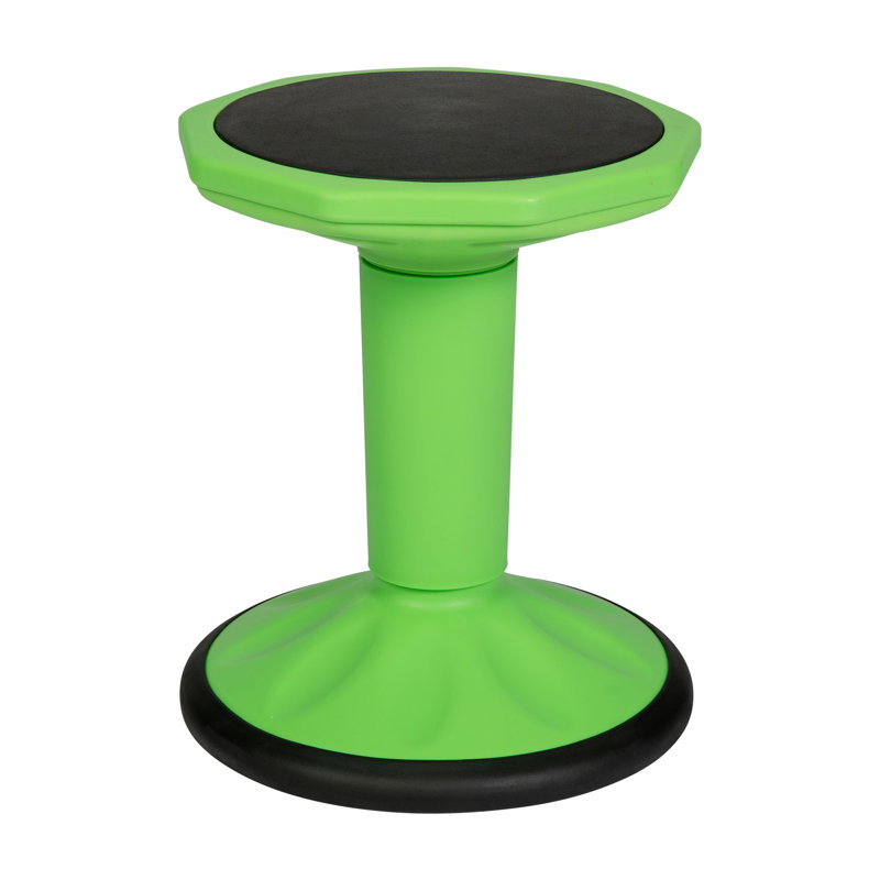 Commercial Fixed Height Collaborative Wobble Stool, 16" H x 12.75" W x 12.75" D, Green