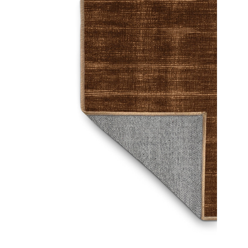 Tapis brun uni lavable à la machine, Carré 4 pi