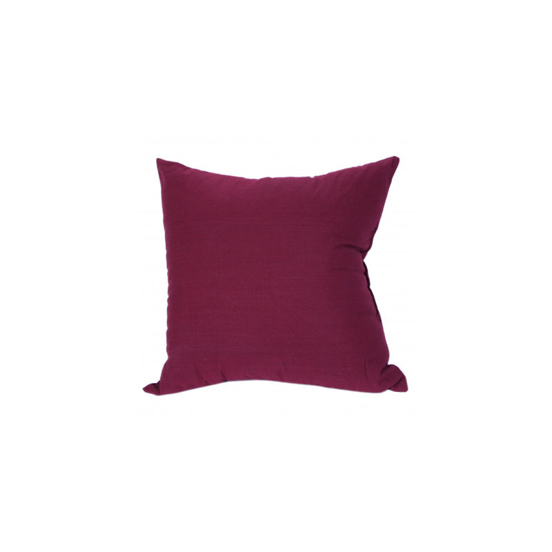 Burgundy Cotton Square Throw Pillow Cover with Insert