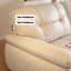 White Genuine Leather Standard Sofa cushion Loveseat-1185333942