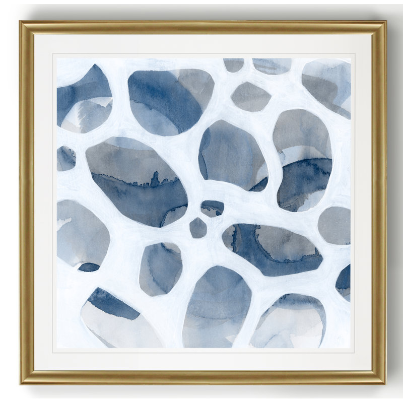 Lacuna I, peinture sur toile, Cadre doré, H 30,5 po x l 30,5 po x P 1,5 po