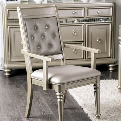 Merleen 18.5'' H Genuine Leather Upholstered Armchair