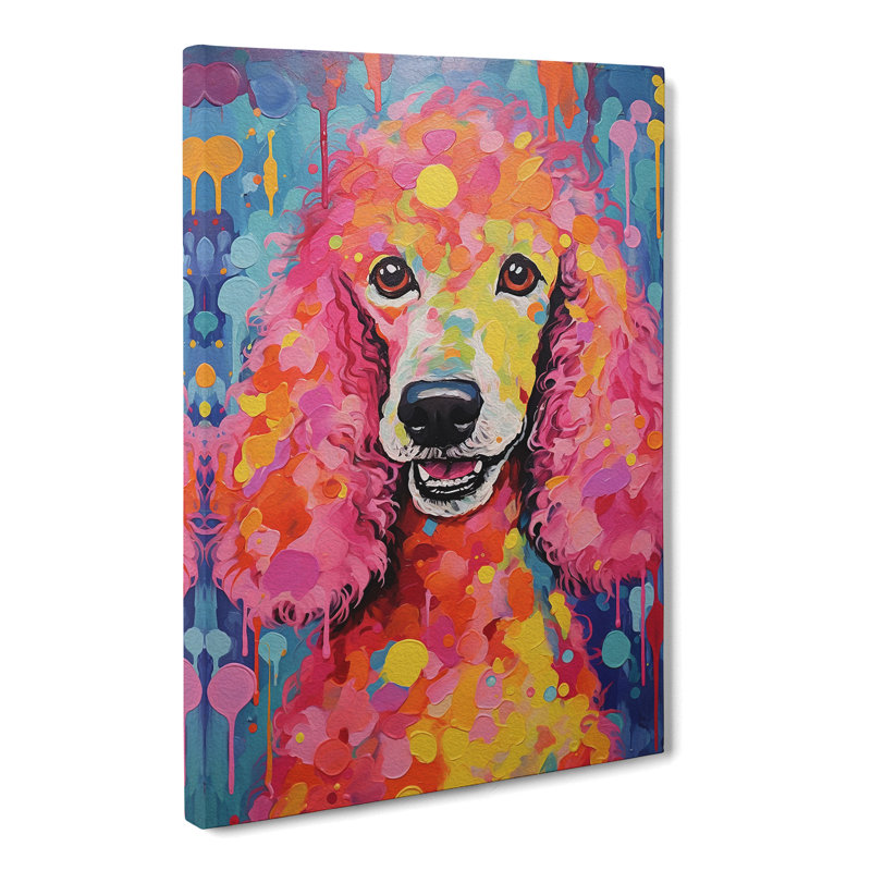 Poodle Expressionism No.2 - Wrapped Canvas, 50cm H x 35cm W x 3cm D