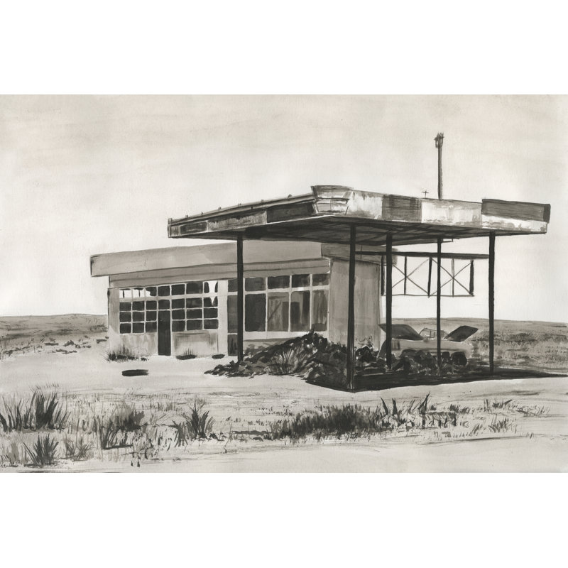 Teandria Deserted Ink Study III by Michael Willett - Wrapped Canvas Print, 30 cm H x 46 cm W