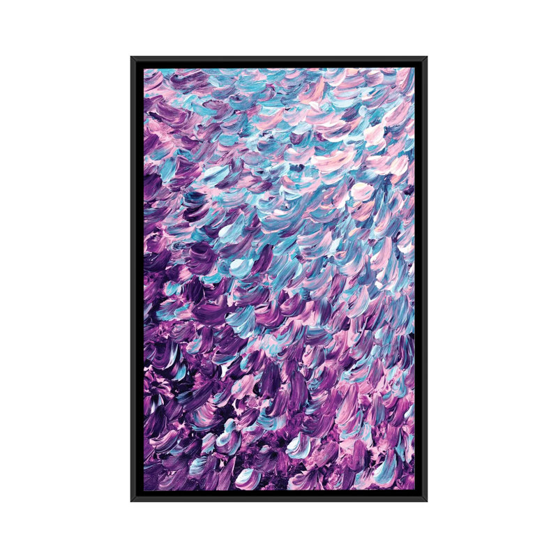 Plumes dépolies, reproduction d’art sur toile tendue, H 26 po x l 18 po x P 1,5 po, Toile avec cadre noir, Pas de tapis