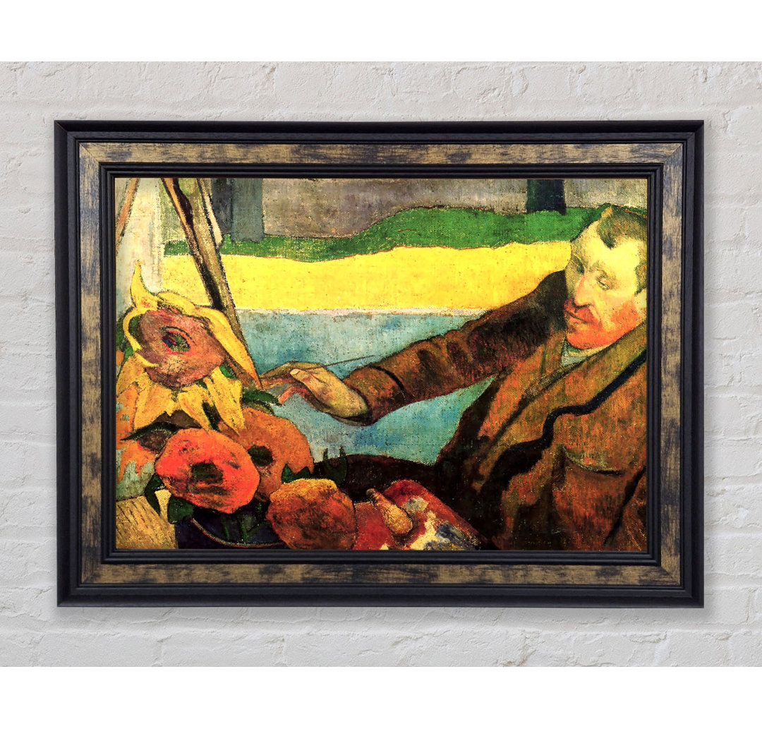 Gauguin malt Van Gogh Gemälde Sonnenblumen - Einzelner Bilderrahmen Kunstdrucke