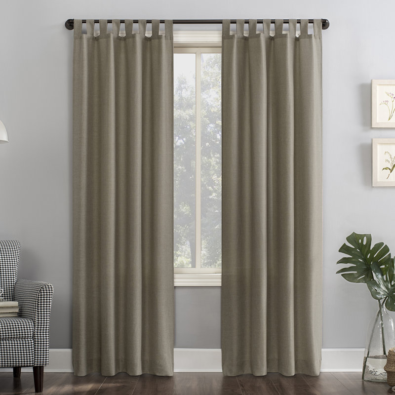 Panneau de rideau simple semi-transparent en polyester Brekke, Orge, L 40 po x L 95 po