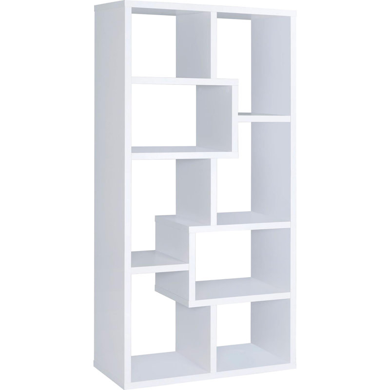 Bibliothèque blanche à 8 tablettes - Maison robuste et élégante avec 8 tablettes, Blanc