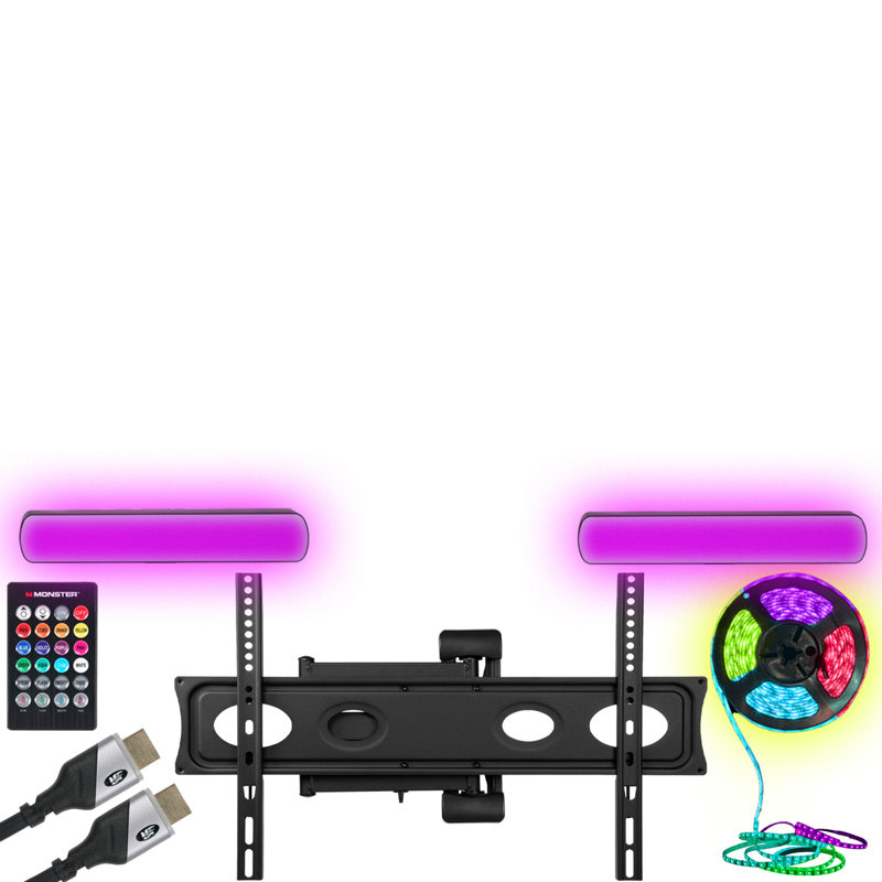 Monster TV Wall Mount for 32-70" with Sound Reactive Lighting Kit