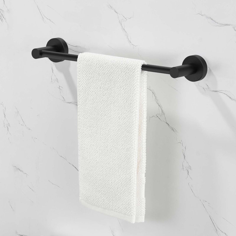 Ensemble de quincaillerie de salle de bain, barre à serviettes en aluminium 6 pièces Thicken Space, Noir mat