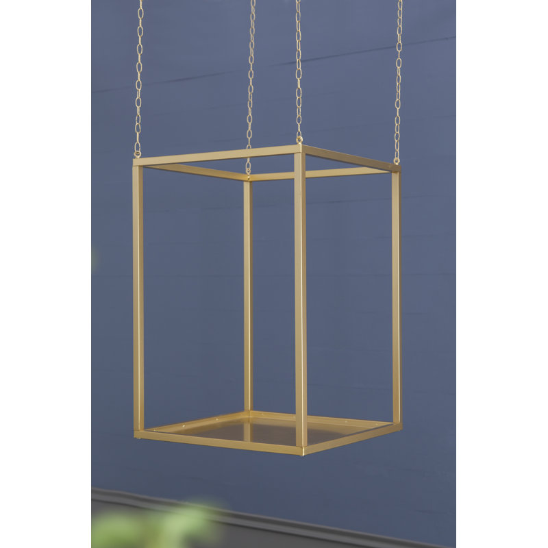 Golden Iron Hanging Stand With Chains, 51.2" H x 19.7" W x 19.7" D
