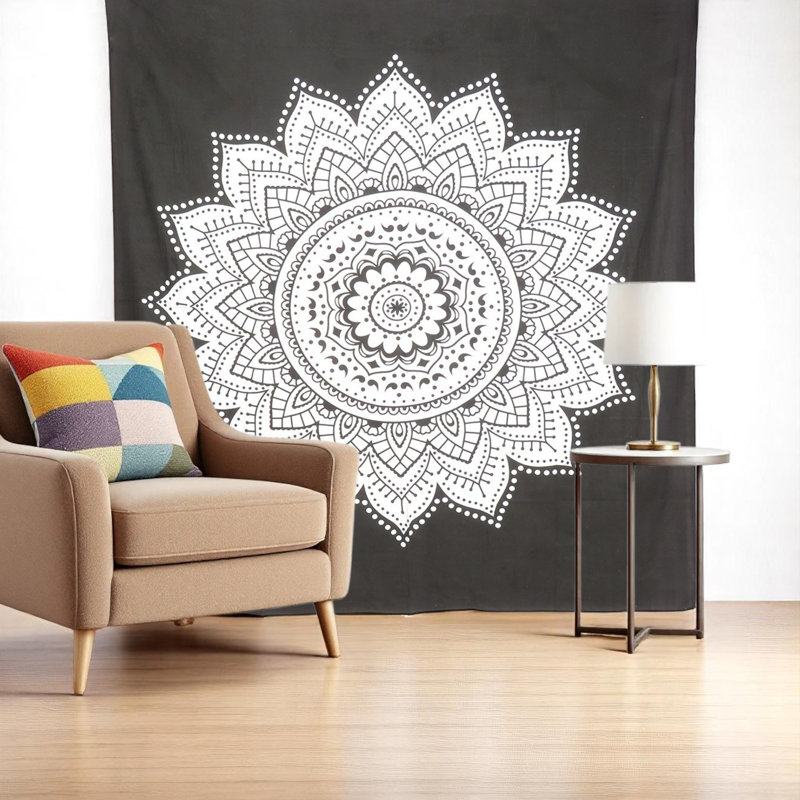 Tapisserie en coton 92 po x 84 po Mandala